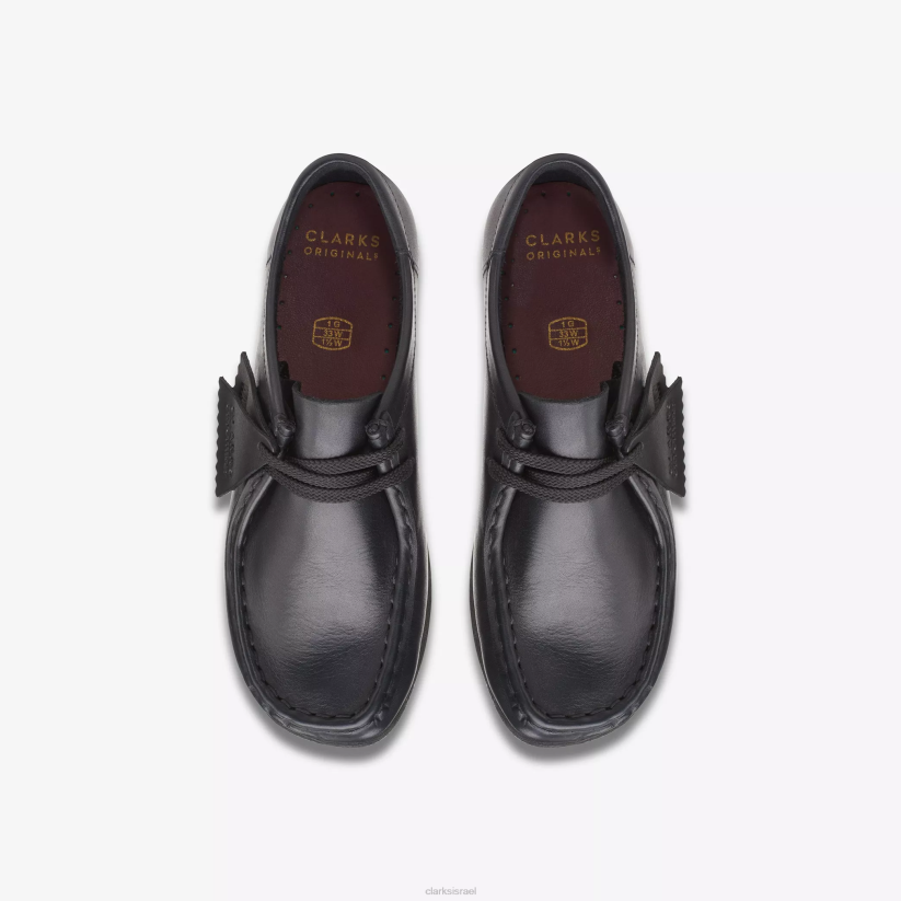 V2681010 עור שחור Clarks wallabee מבוגר יותר
