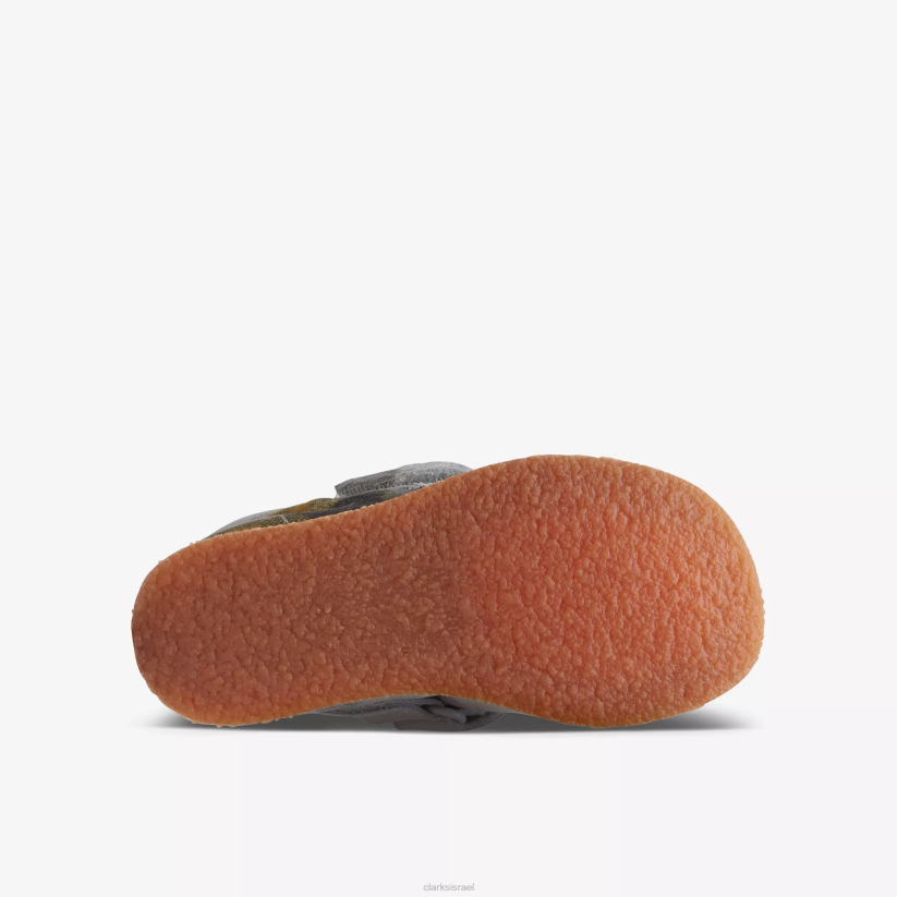 V2681013 לקשור צבע טקסטיל Clarks פעוט מגף wallabee