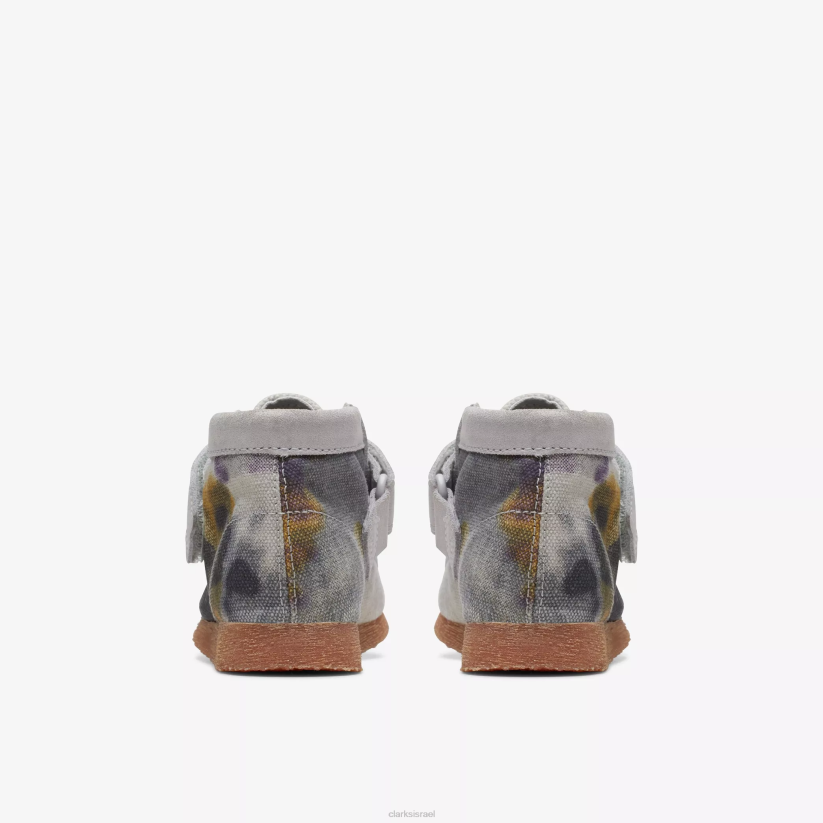 V2681013 לקשור צבע טקסטיל Clarks פעוט מגף wallabee