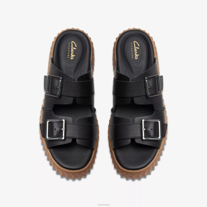 V268101 עור שחור Clarks מגלשת טורהיל