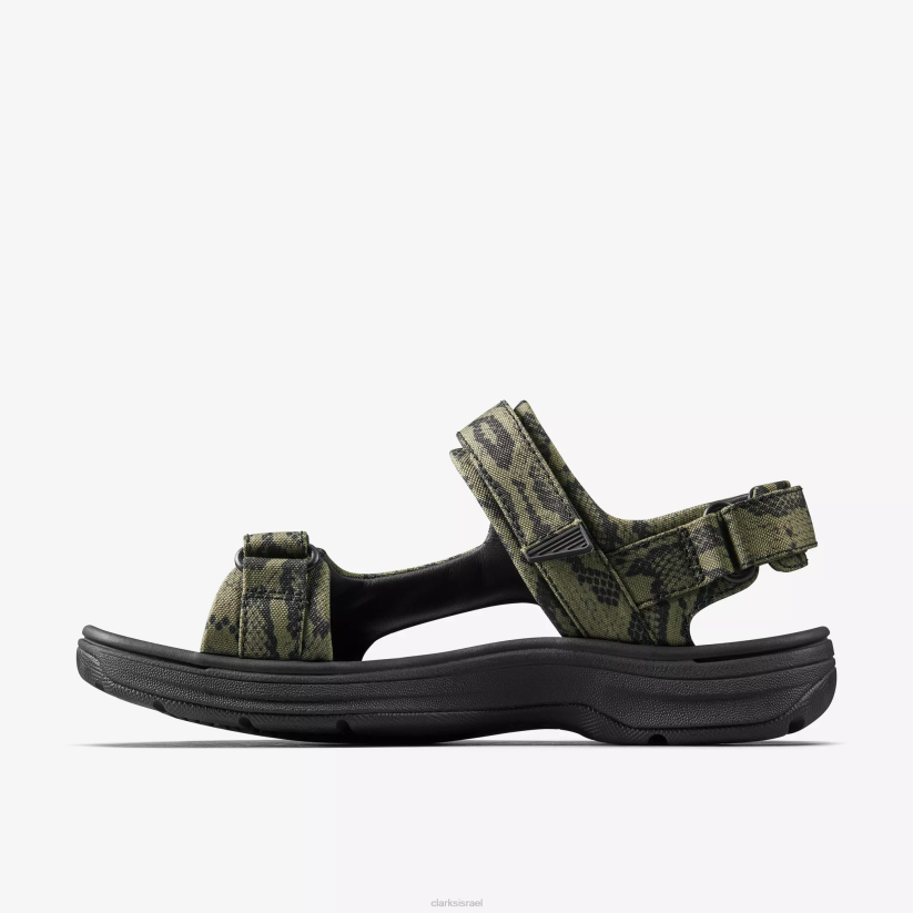 V268179 טקסטיל ירוק Clarks סנדל מרטין רוז לנשים 2