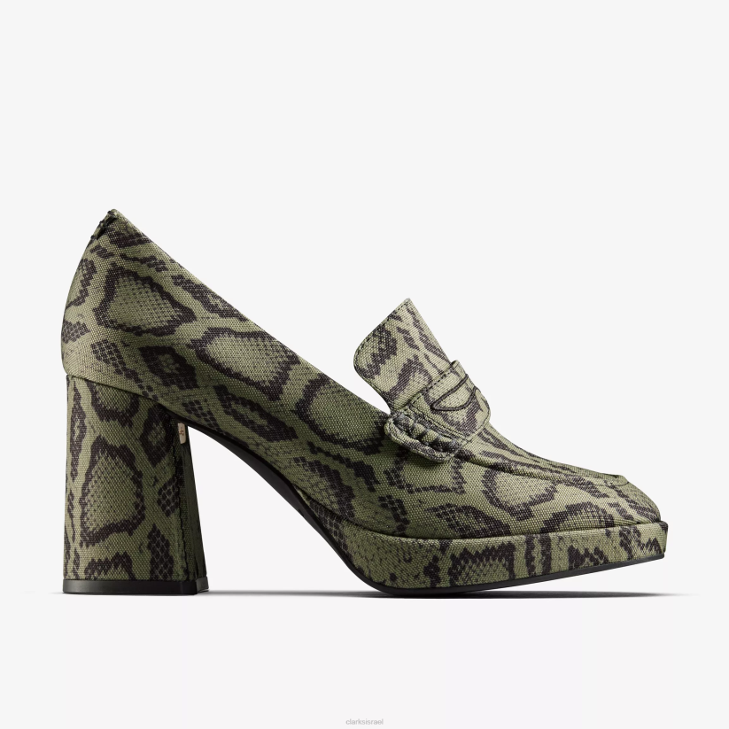 V268218 טקסטיל ירוק Clarks מרטין רוז לנשים 2