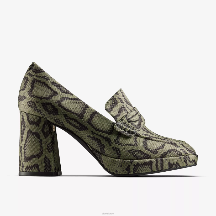 V268218 טקסטיל ירוק Clarks מרטין רוז לנשים 2