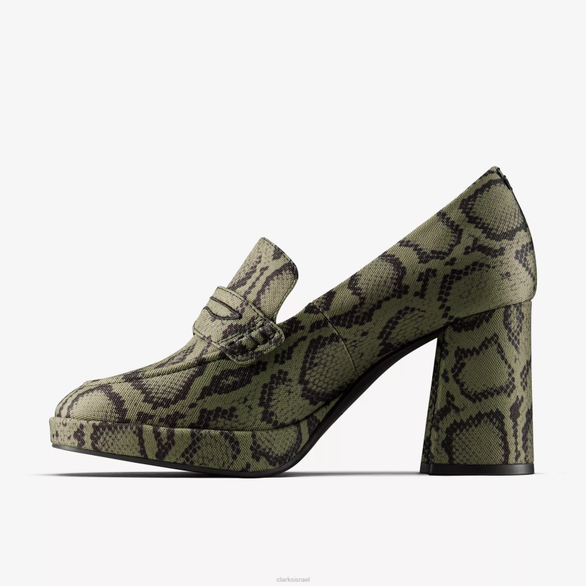 V268218 טקסטיל ירוק Clarks מרטין רוז לנשים 2