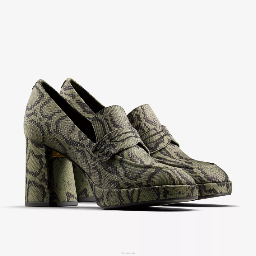 V268218 טקסטיל ירוק Clarks מרטין רוז לנשים 2
