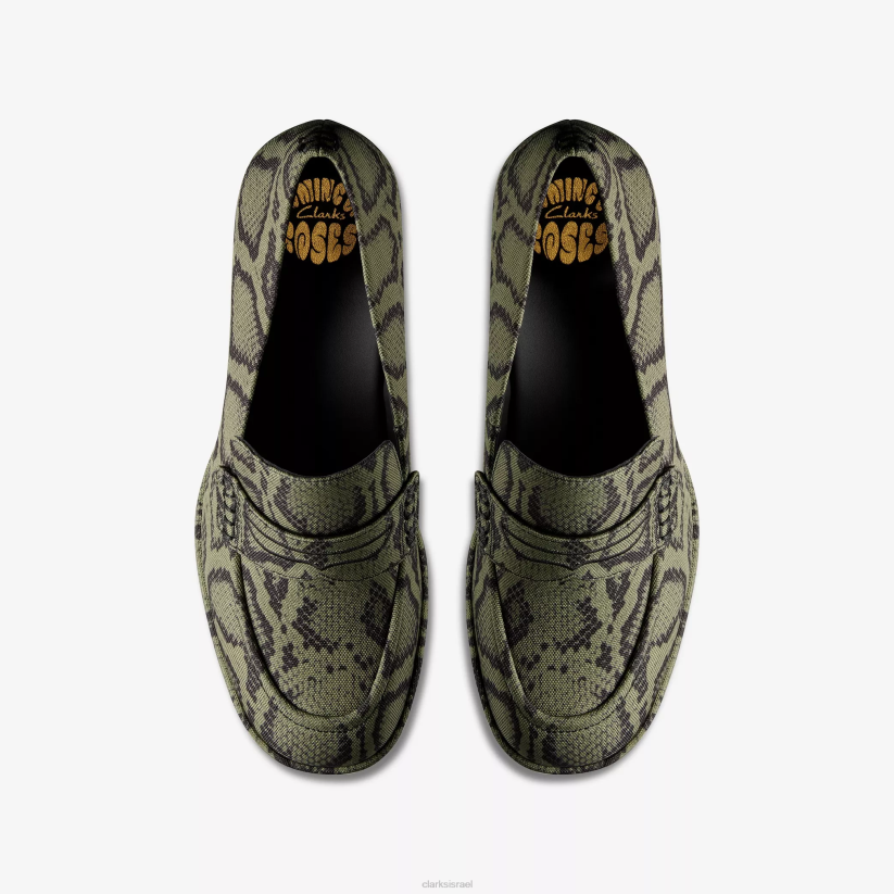 V268218 טקסטיל ירוק Clarks מרטין רוז לנשים 2