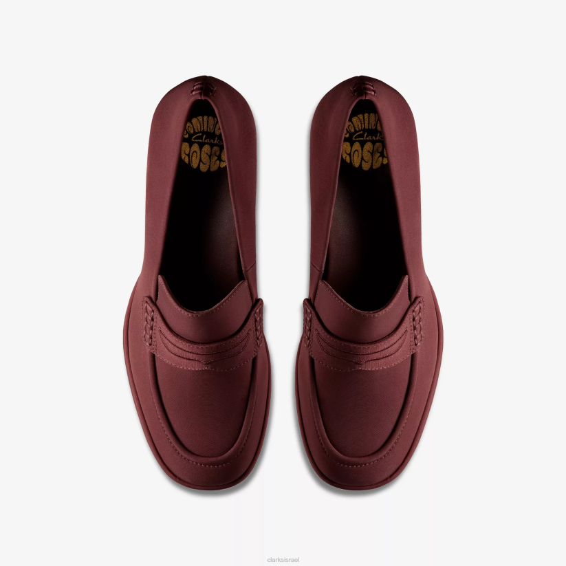 V268220 טקסטיל oxblood Clarks מרטין רוז לנשים 2