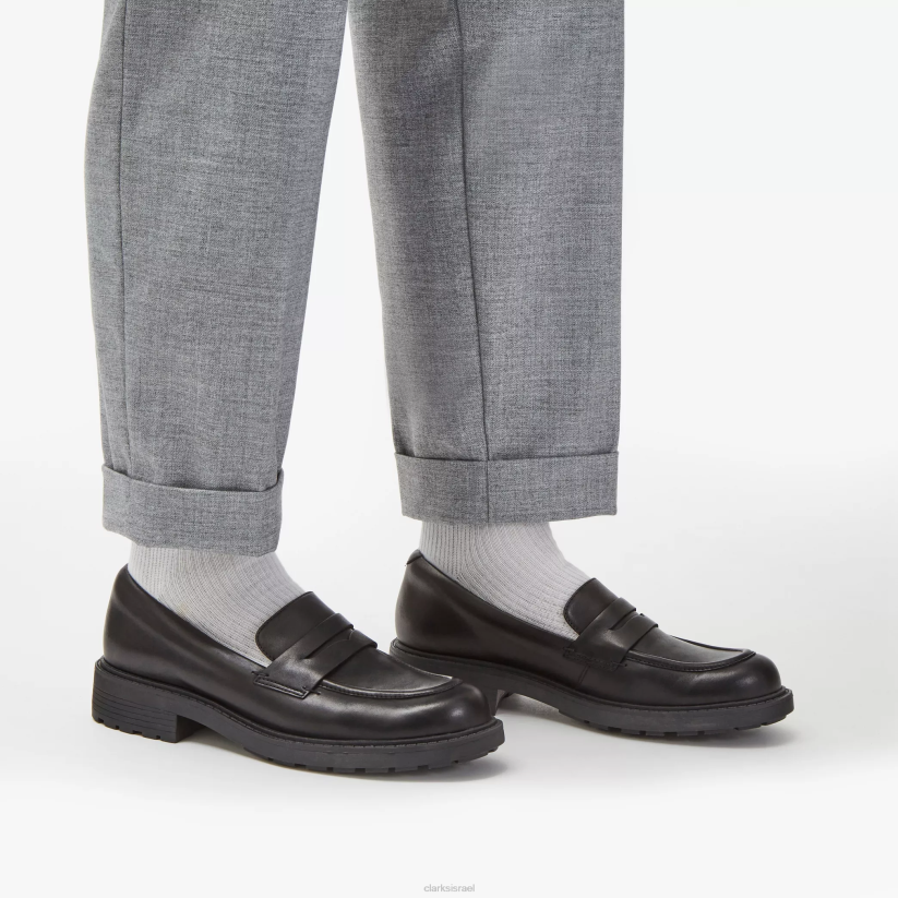 V268236 עור שחור Clarks אורינוקו 2 אגורות