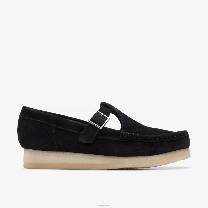 V268248 זמש שחור Clarks wallabee t-bar