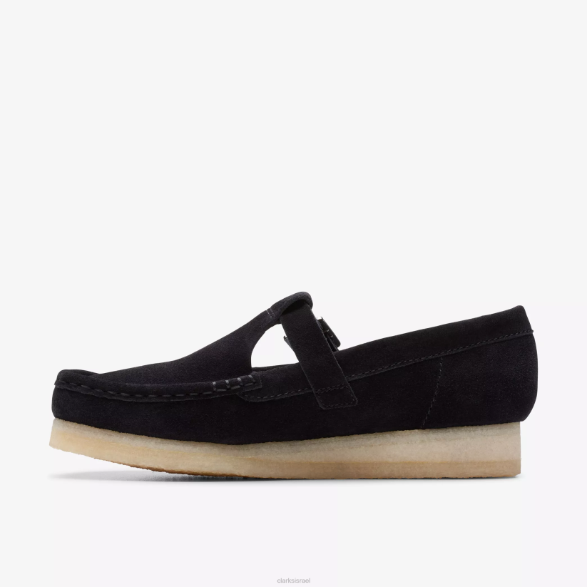 V268248 זמש שחור Clarks wallabee t-bar