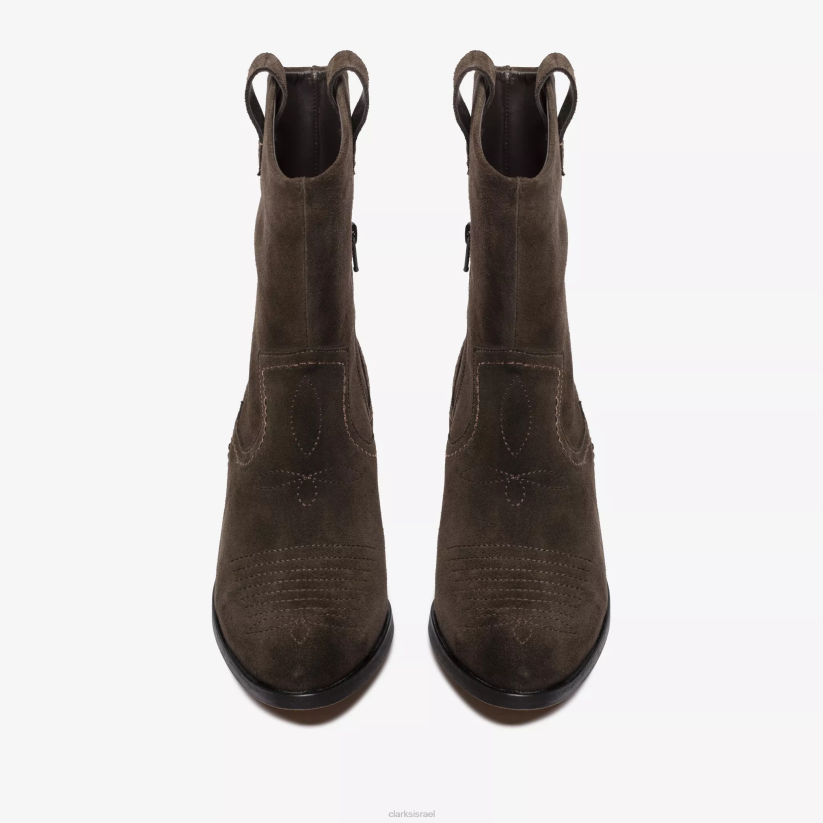 V268386 זמש חום כהה Clarks אוקטביה למעלה