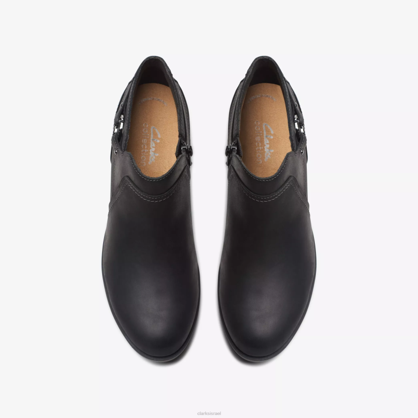 V268428 עור שמן שחור Clarks צ'רלטן גרייס