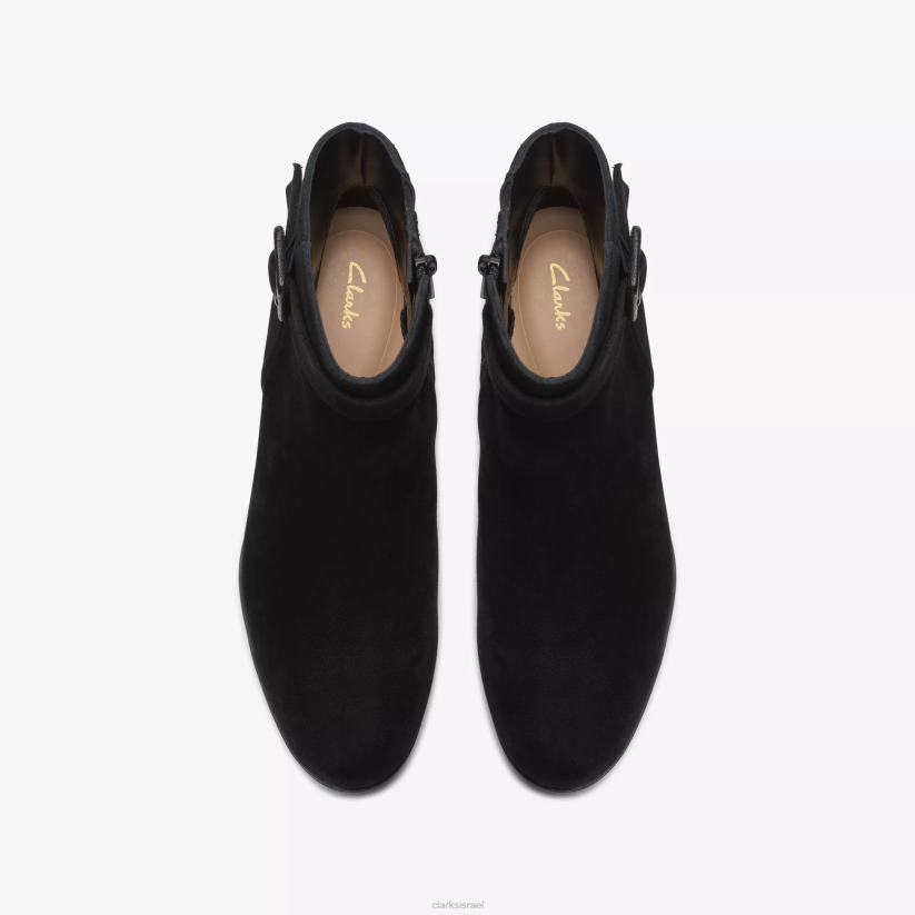 V268442 זמש שחור Clarks loken zip עמיד למים