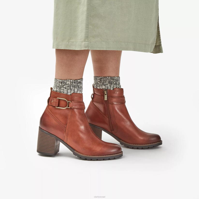 V268446 עור מהגוני Clarks רצועת leda