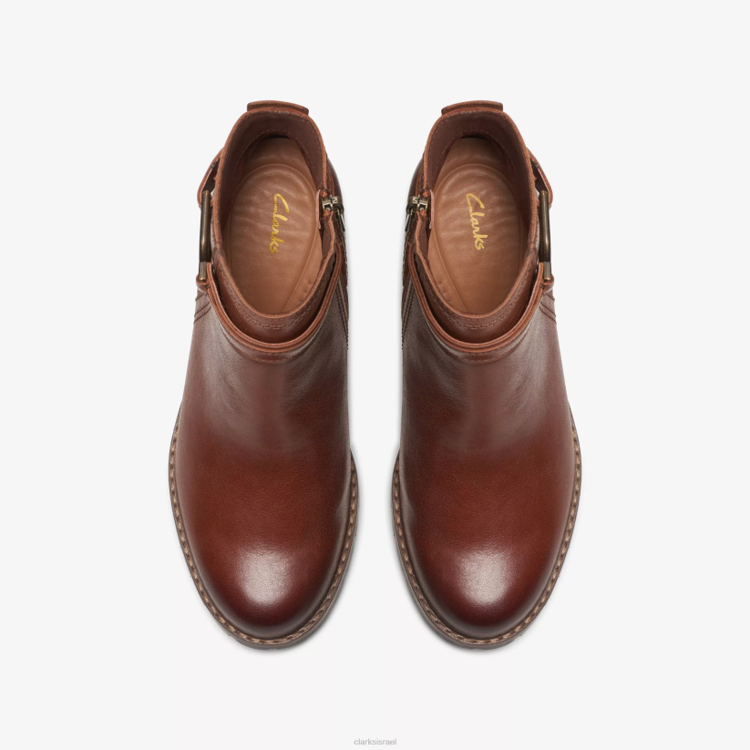 V268446 עור מהגוני Clarks רצועת leda