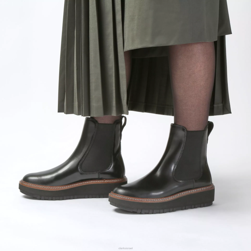 V268455 עור שחור Clarks אורינה למעלה