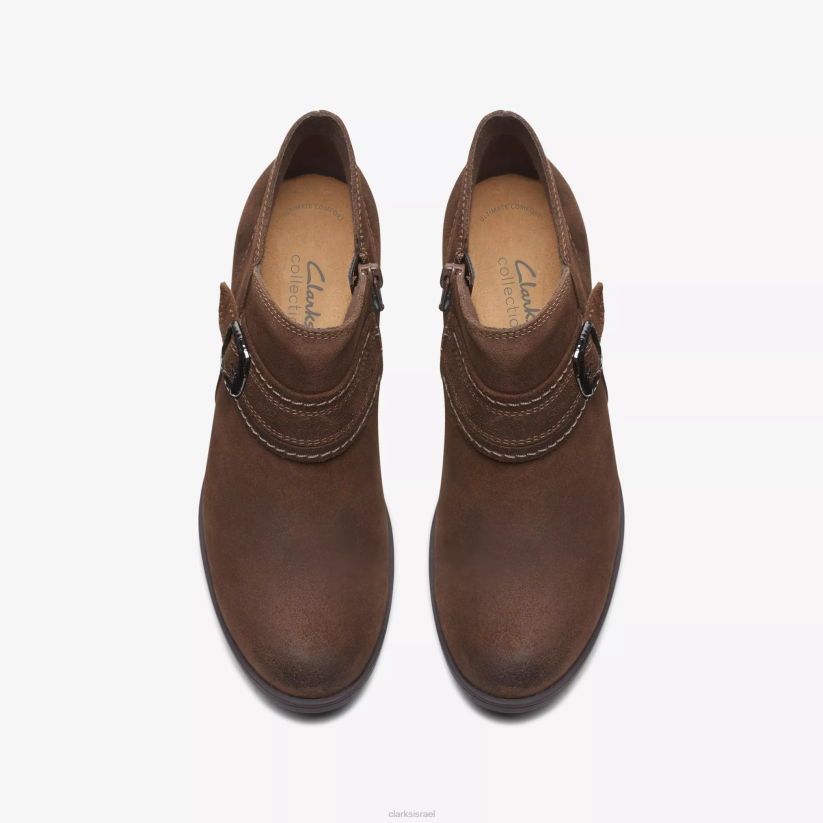 V268462 זמש בצבע חום כהה Clarks מפרץ צ'רלטן