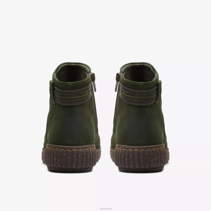 V268466 זמש ירוק כהה Clarks דרבי קרוליין
