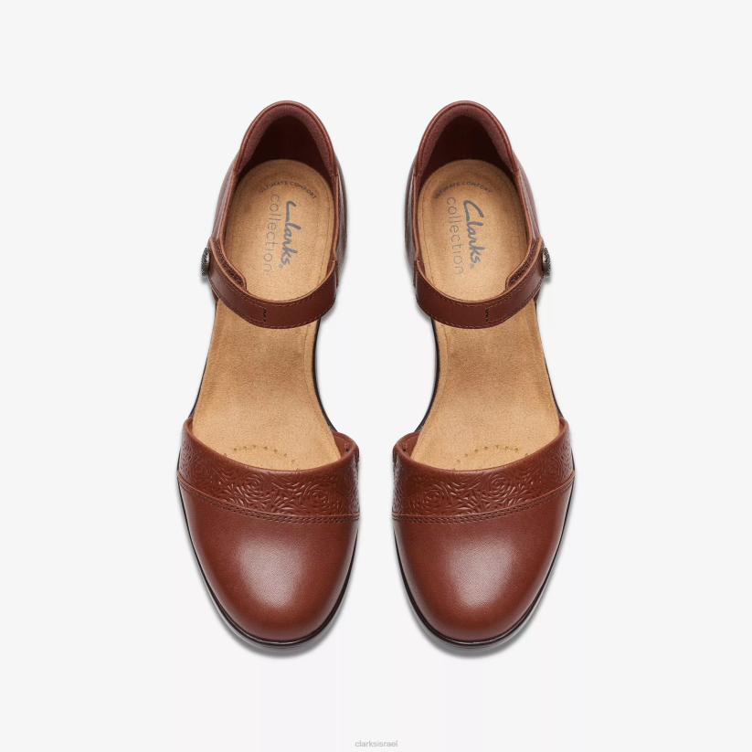 V268539 עור שזוף בריטי Clarks אמילי 2 קטרה