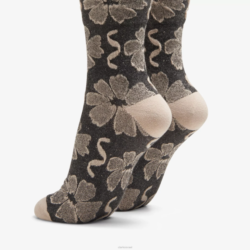 V268638 פרחוני שחור Clarks צוות פרחים