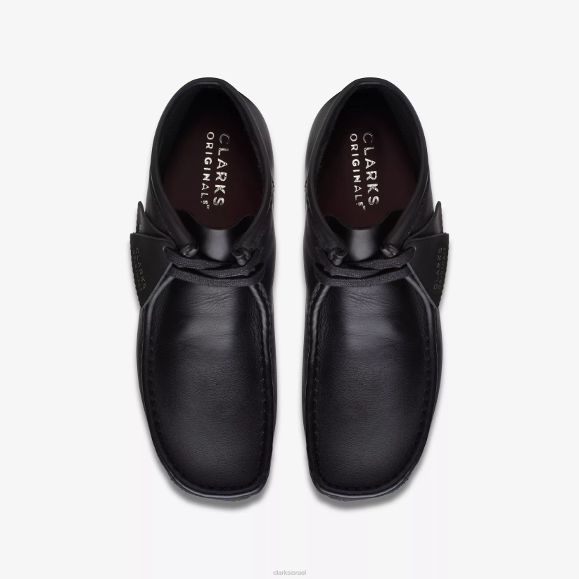 V268659 עור שחור Clarks מגף wallabee