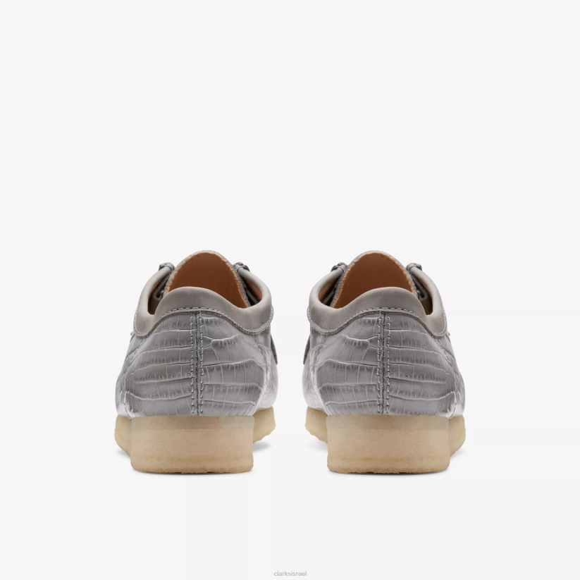 V268664 הדפס קרוקודיל אפור Clarks וואלאבי