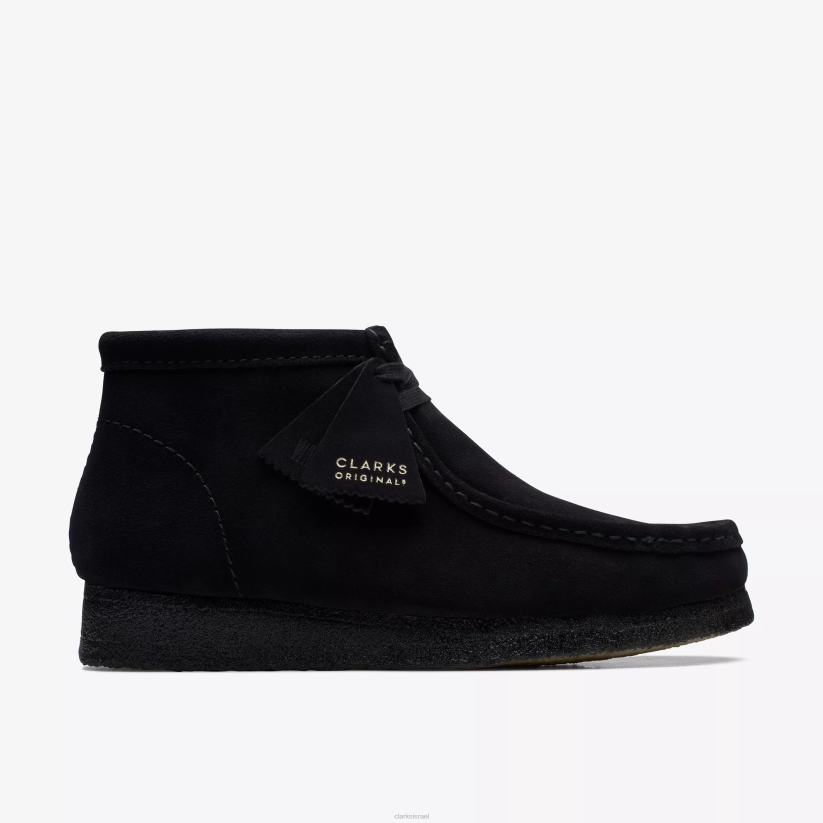 V268693 זמש שחור Clarks מגף wallabee