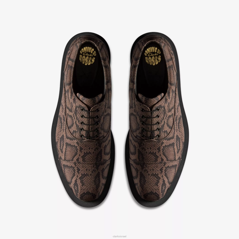 V268714 טקסטיל חום Clarks מרטין רוז לגברים אוקספורד 2