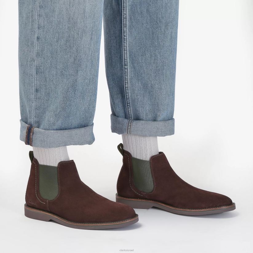 V268765 זמש חום כהה Clarks Atticus lt top