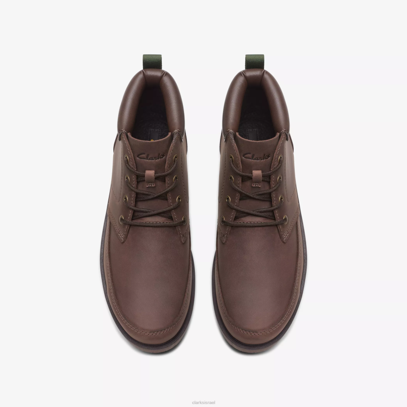 V268903 עור חום עם קו חם Clarks אמצע רוסדייל