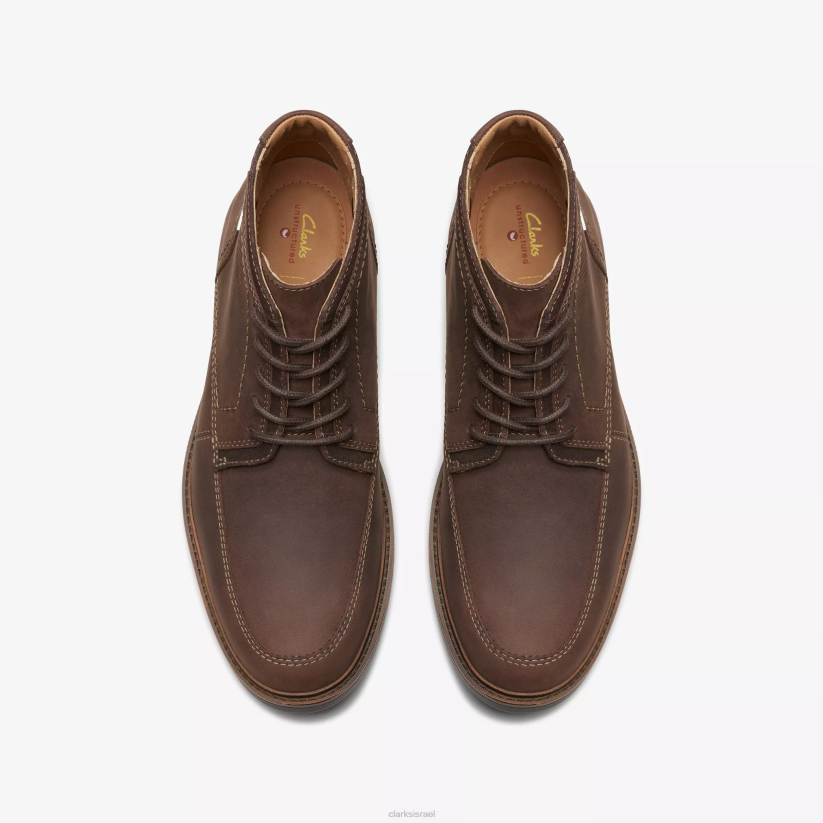 V268914 עור חום כהה Clarks un shire hi עמיד למים