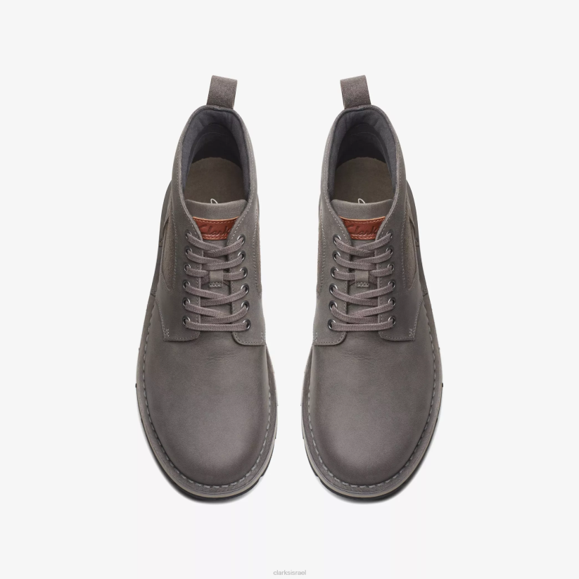 V268916 עור אפור כהה Clarks חלק עליון חצץ