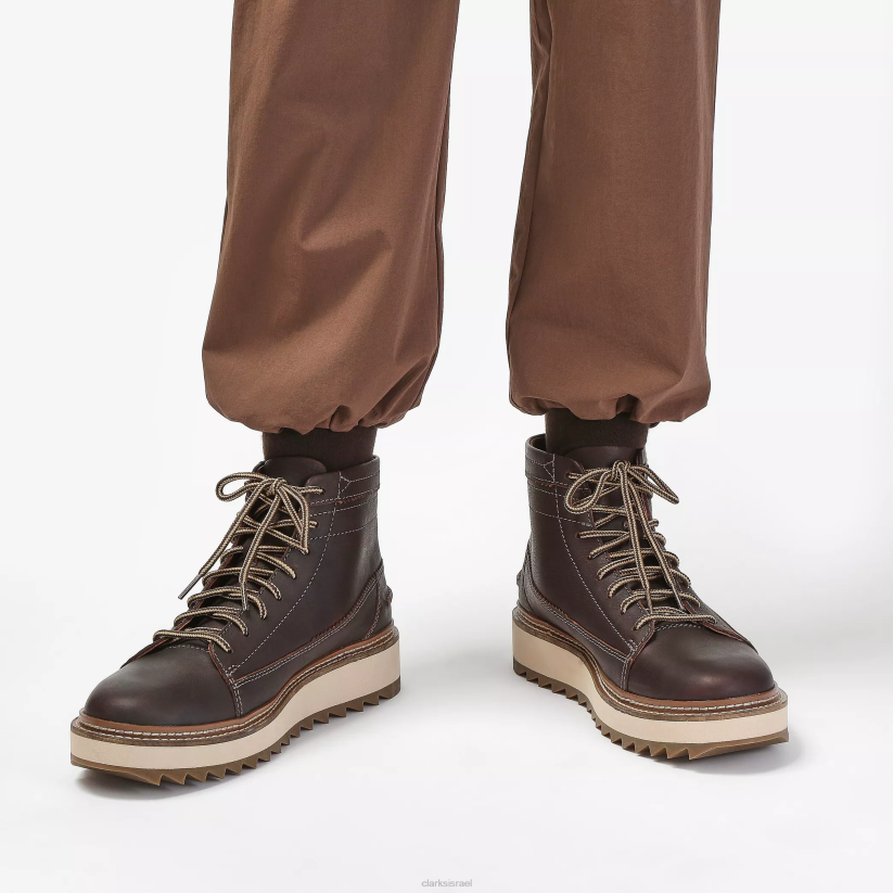 V268922 עור חום כהה Clarks קלארקהיל היי