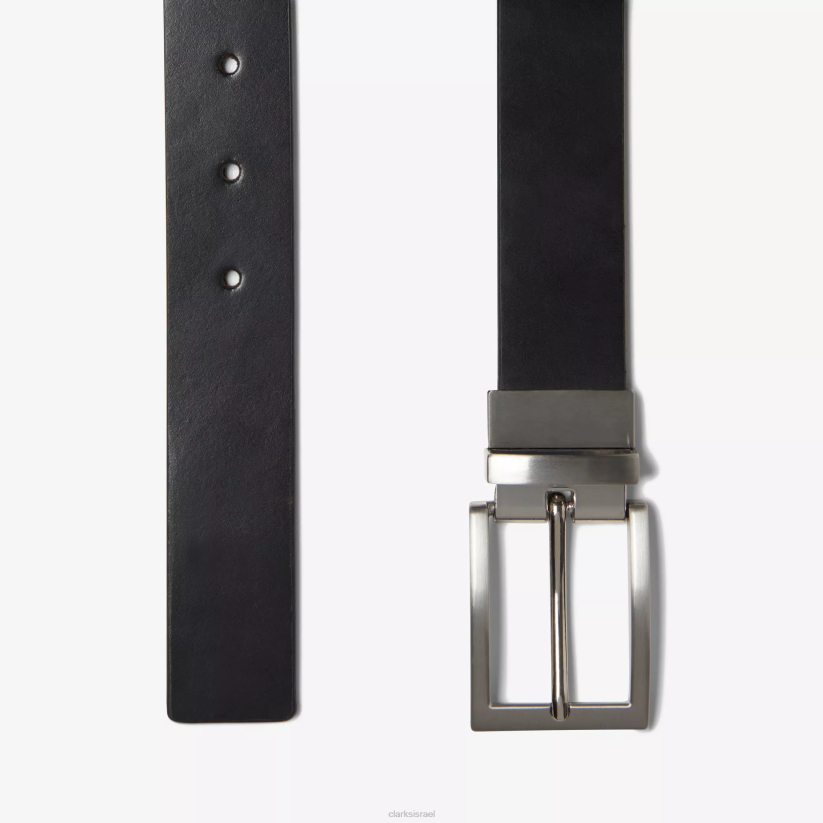 V268948 עור שחור/חום Clarks חגורה הפיכה