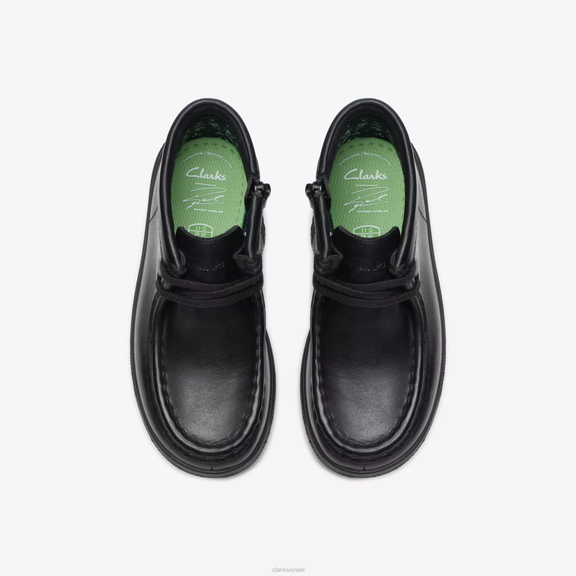 V268990 עור שחור Clarks גול וולי ילד